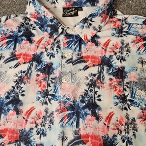 Sunday Swagger Mens Golf Polo Shirt Size 2XL Palm Trees USA Patriotic Colors
